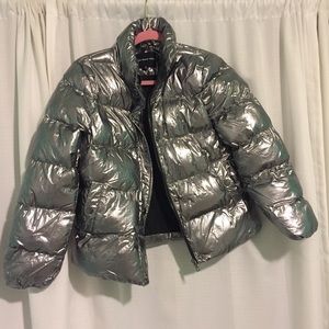 🤖 TIN FOIL SILVER PUFFER JACKET 🤖